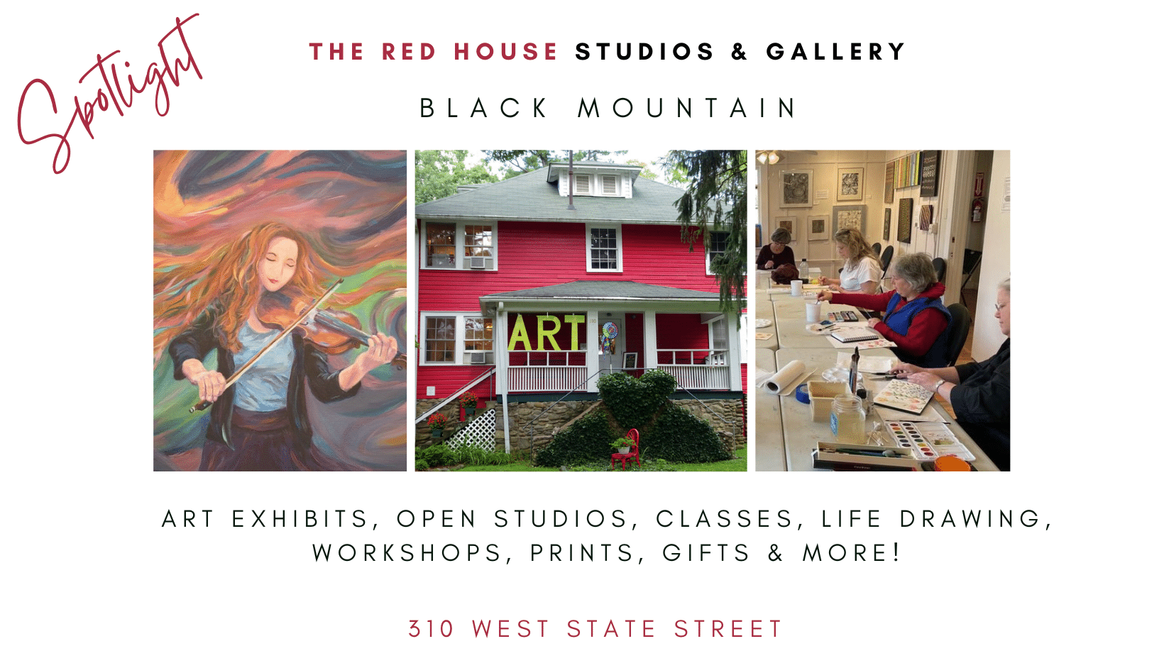 The Red House is home to the Swannanoa Valley Fine Arts League